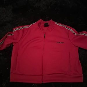 Adidas cropped red jacket